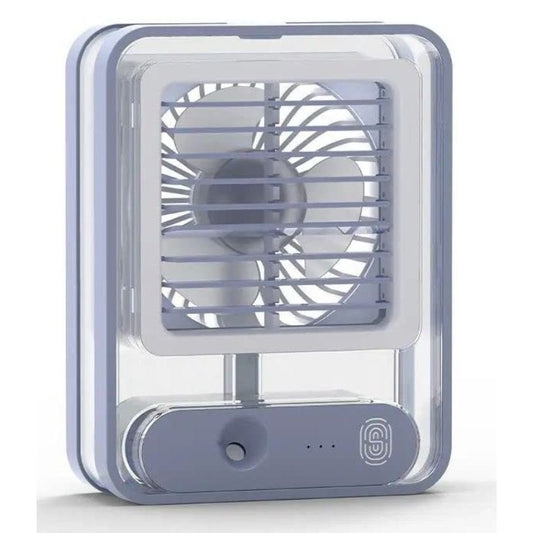 Portable USB Air Cooler Fan – 3-Speed, Mist Spray, Rechargeable