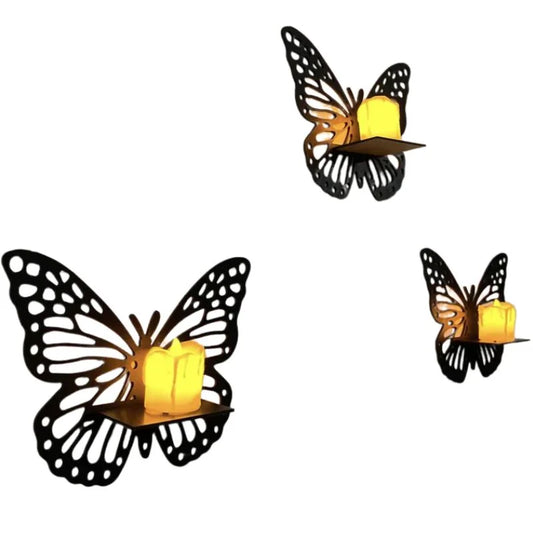 Wooden Butterfly Wall Shelf