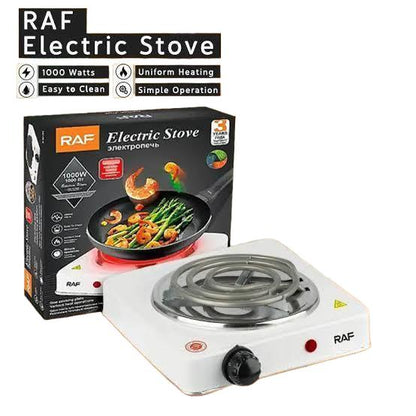 White RAF R.8010B Electric Stove Hot Plate and Cooker with 1000W Power