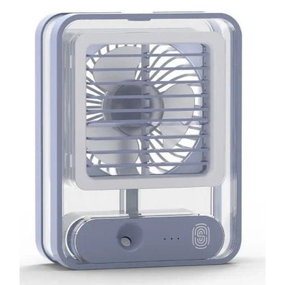Portable USB Air Cooler Fan – 3-Speed, Mist Spray, Rechargeable