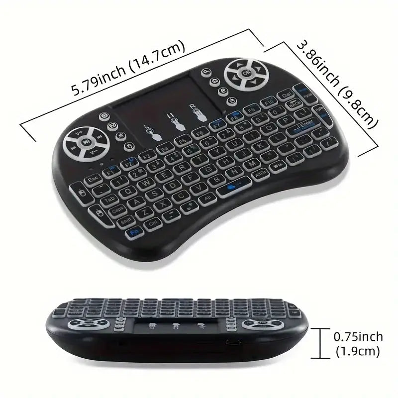 ✅ i8 Mini Wireless Keyboard with Touchpad (RGB Backlight)