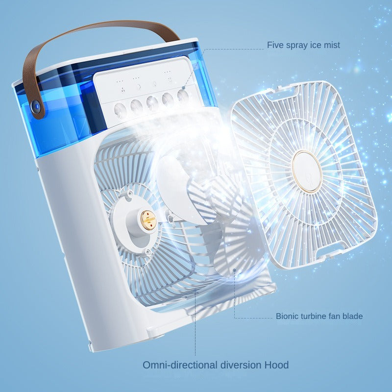 Portable Mini Air Cooler Cooling Mist Fan & Humidifier