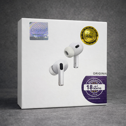 ANC Wireless Earbuds  Active Noise Cancellation with Charging Case (White)