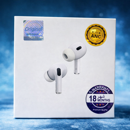 ANC Wireless Earbuds  Active Noise Cancellation with Charging Case (White)