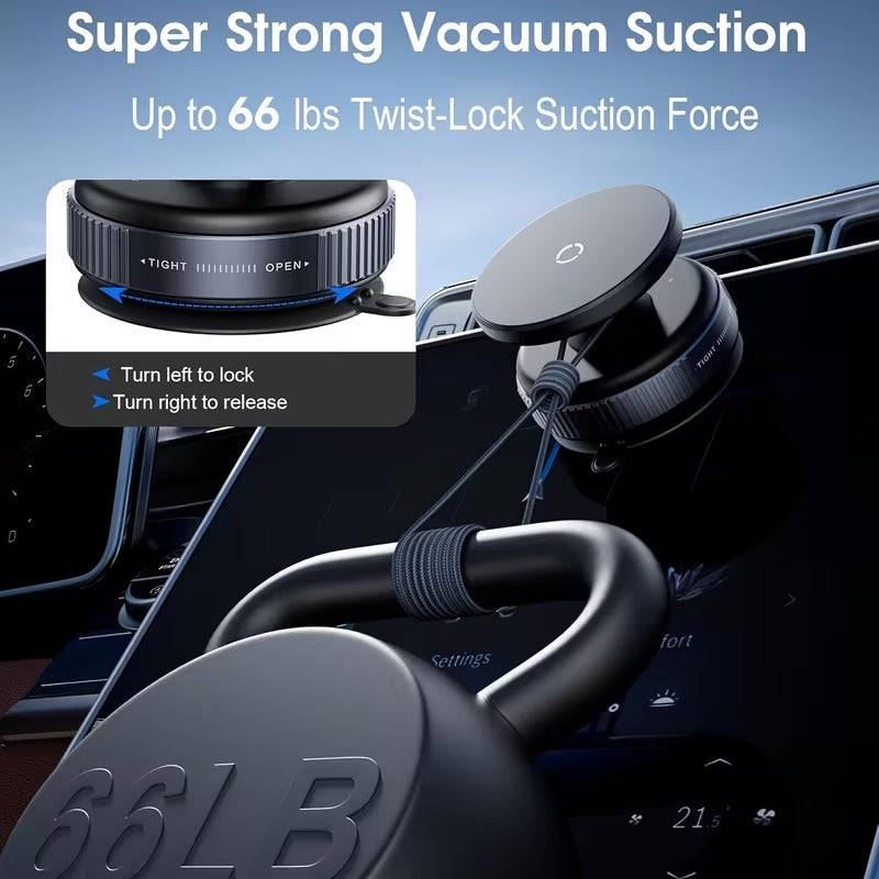 Upgraded 360 Vacuum Magnetic Car Mount Phone Holder – Hands-Free & Secure