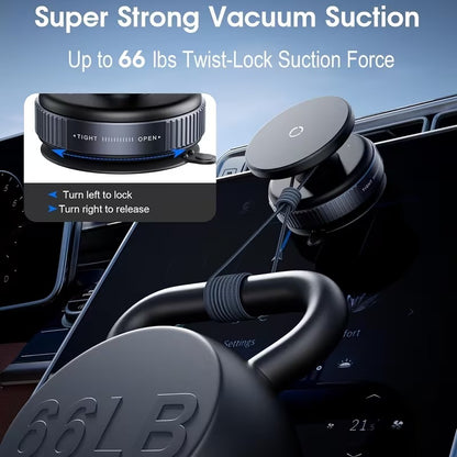 Upgraded 360 Vacuum Magnetic Car Mount Phone Holder – Hands-Free & Secure