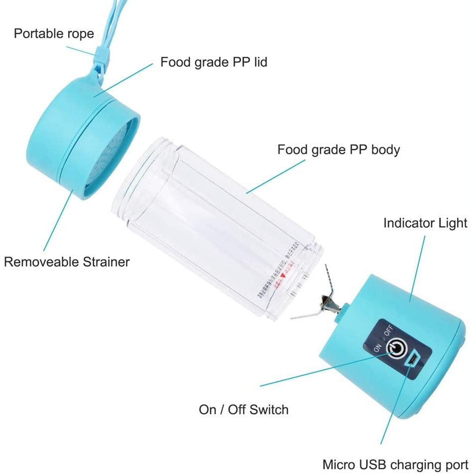 6-Blade USB Rechargeable Juicer Blender