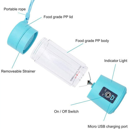 6-Blade USB Rechargeable Juicer Blender