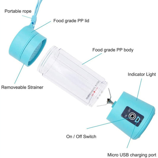 6-Blade USB Rechargeable Juicer Blender