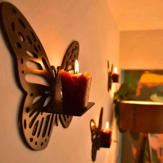 Wooden Butterfly Wall Shelf