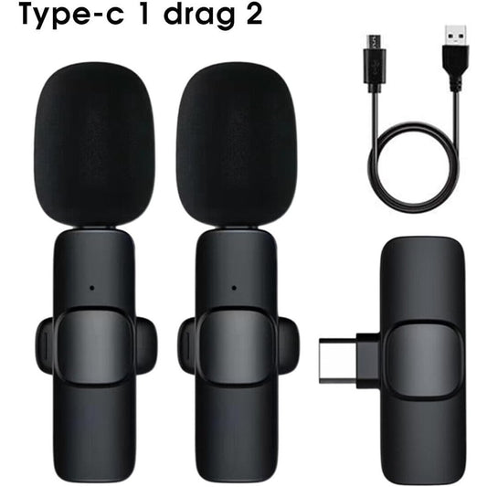 K9 Dual Wireless Lavalier Microphone | Plug & Play USB Type-C | Mic with Auto Sync & Noise Reduction