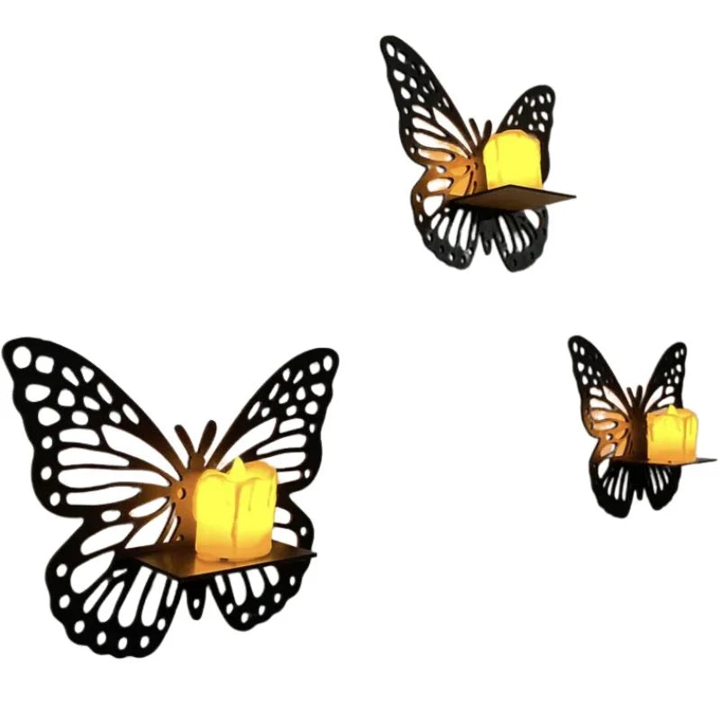 Wooden Butterfly Wall Shelf