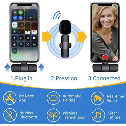 K9 Dual Wireless Lavalier Microphone | Plug & Play USB Type-C | Mic with Auto Sync & Noise Reduction
