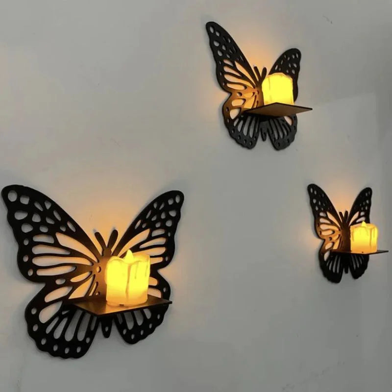 Wooden Butterfly Wall Shelf