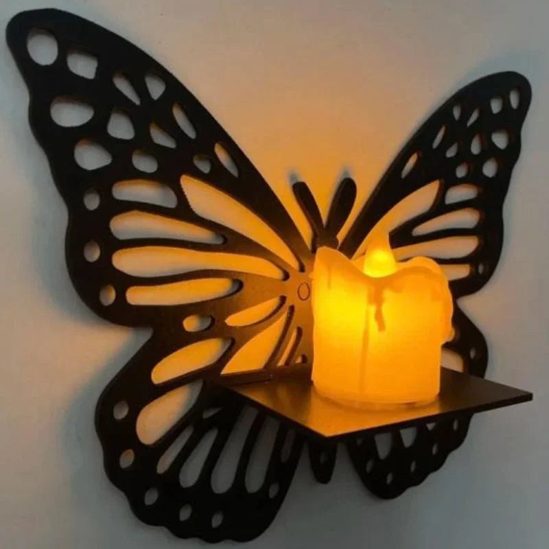 Wooden Butterfly Wall Shelf