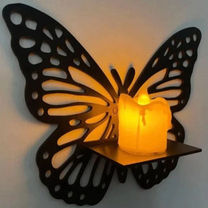 Wooden Butterfly Wall Shelf