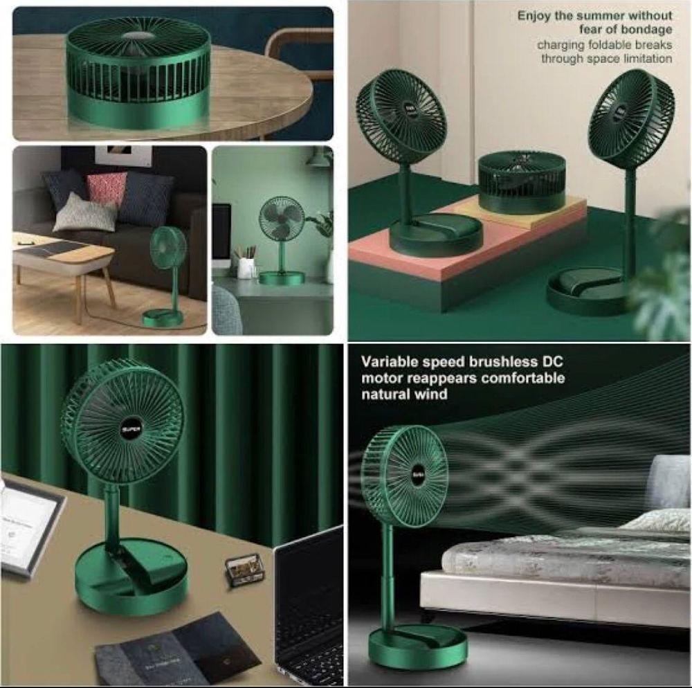 Rechargeable Portable Fan Green ABS