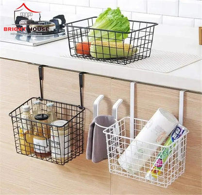 Black Metal Spice Basket  Hanging Kitchen Organizer