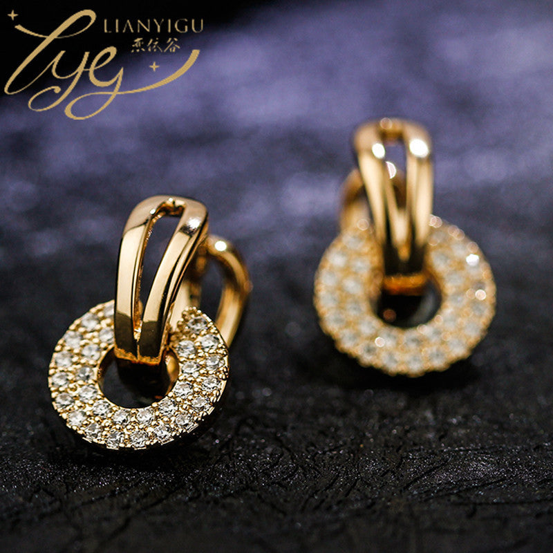 Gold Joker-Inspired Zircon Earrings for Women