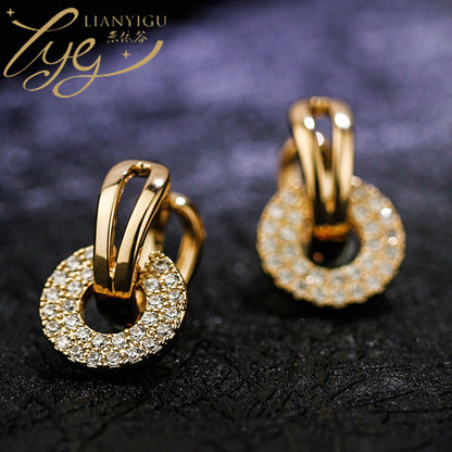 Gold Joker-Inspired Zircon Earrings for Women