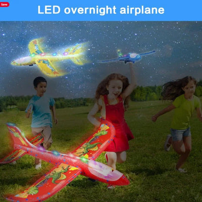 Catapult Gun Aircraft Toy for Kids Foam Airplane Launcher Glider Flying Toy 2-in-1