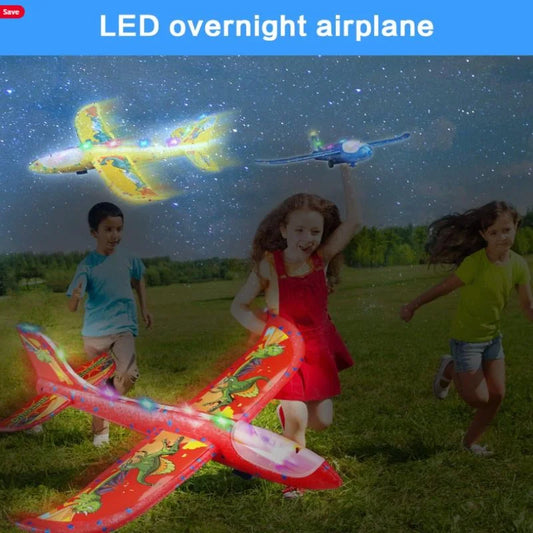 Catapult Gun Aircraft Toy for Kids Foam Airplane Launcher Glider Flying Toy 2-in-1