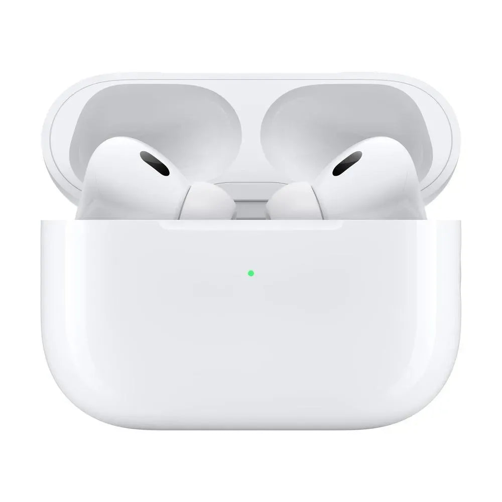 Wireless white earbuds in charging case, modern Bluetooth earphones for music and calls