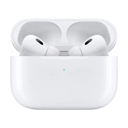 Wireless white earbuds in charging case, modern Bluetooth earphones for music and calls
