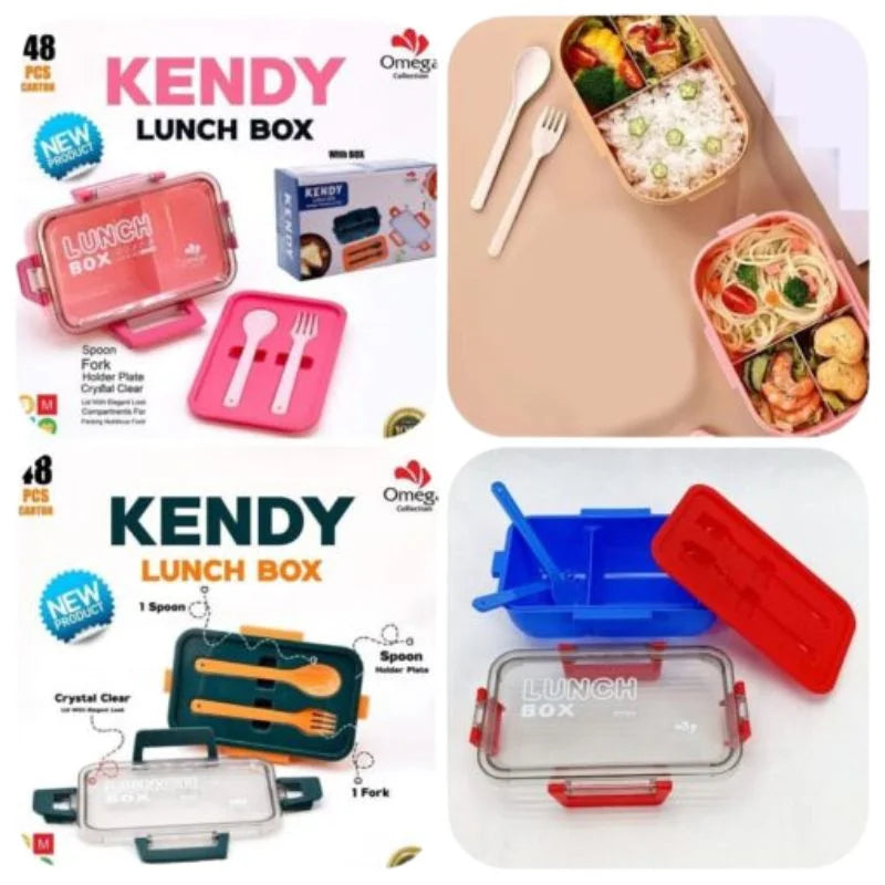 Kendy Lunch Box with Spoon & Fork | School & Office